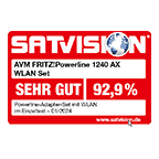 „Sehr gut“ für FRITZ!Powerline 1240 AX WLAN Set